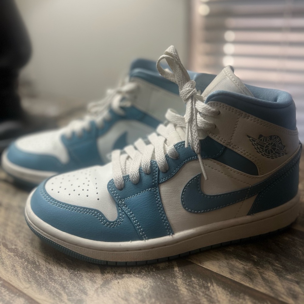 Jordan White and Light Blue Sneakers